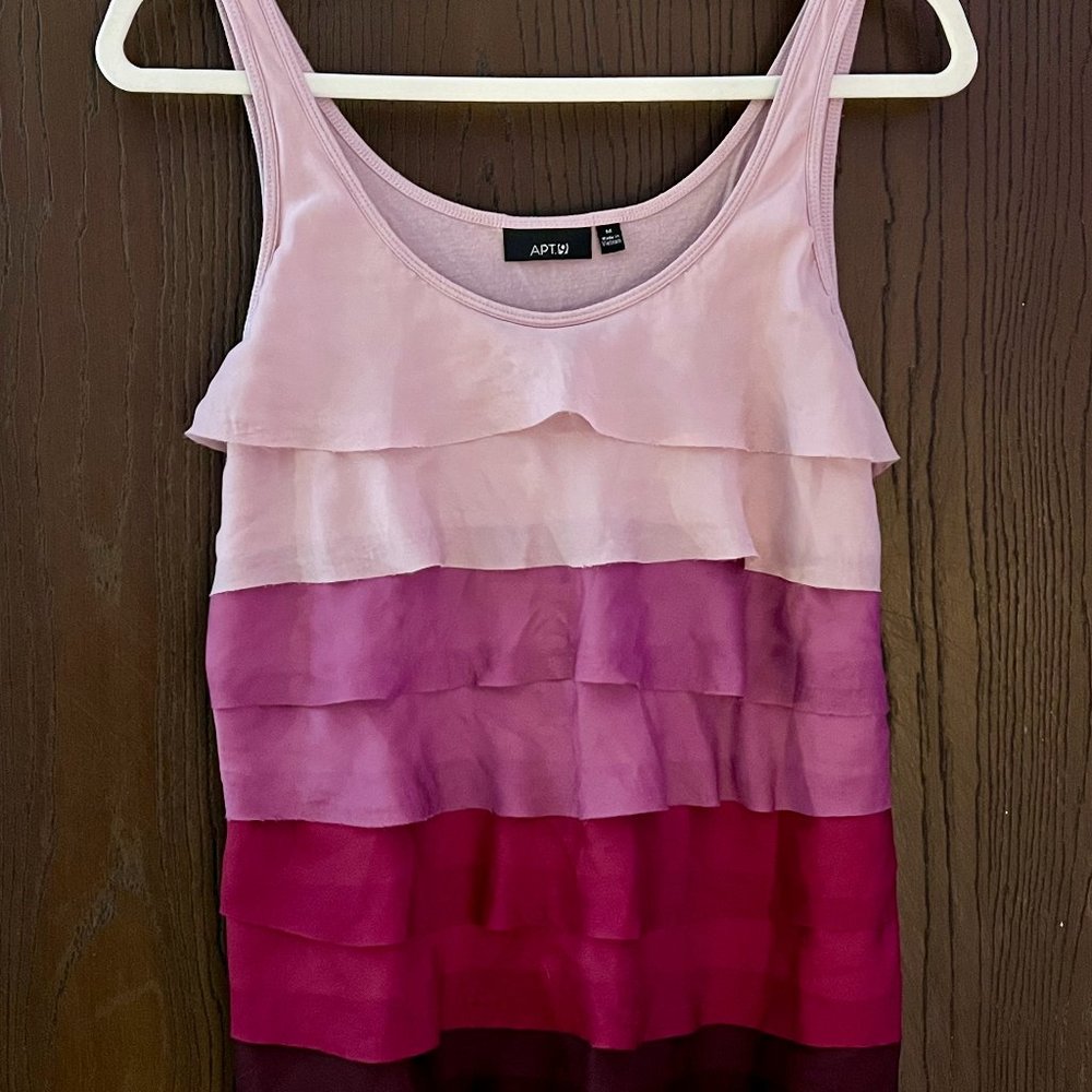 APT. 9 Purple Gradient Ruffle Tank Top